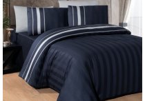 Постільна білизна сатин delux First Choice - Dark Artwel Navy Blue (Turkey), євро